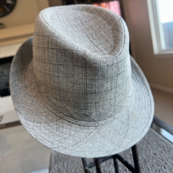 Henschel Hat Co. Fedora Hat Large – Gray Linen Blend Plaid – Made in USA - Picture 1 of 7